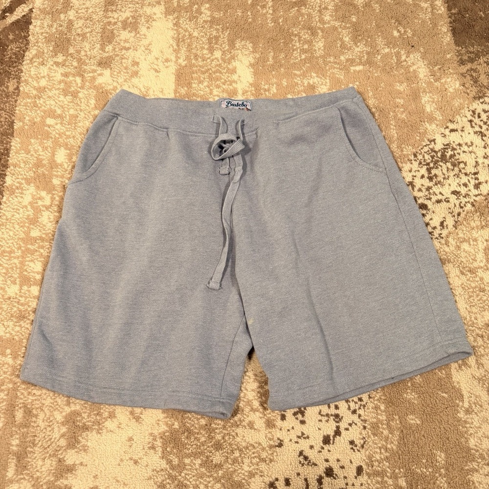 Burlebo Shorts Mens XL Blue Sweat Drawstring Fleece Casual Preppy Gym